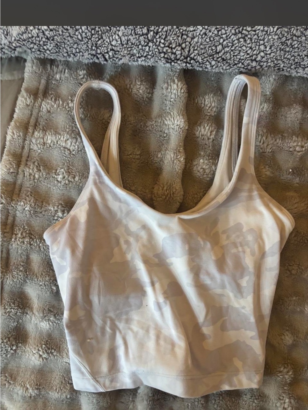 lululemon athletica Beige Camo Crop Tank Bra